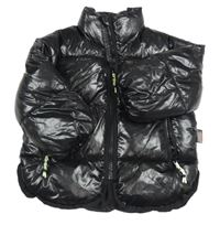 Černá lesklá prošívaná šusťáková zateplená bunda H&M