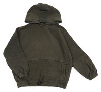 Tmavošedá mikina s prošíváním a kapucí Next