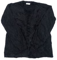 Černý chlupatý svetrový cardigan zn. H&M