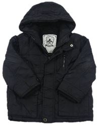 Černá šusťáková zimní bunda s kapucí 