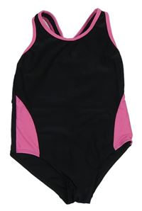 Černo-růžové jednodílné plavky Pep&Co