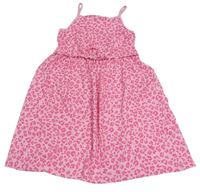 Světlerůžovo-růžové vzorované bavlněné šaty Matalan