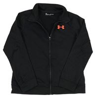 Černá funkční sportovní propínací mikina s logem UNDER ARMOUR