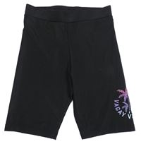 Černé elastické sportovní kraťasy s palmami H&M
