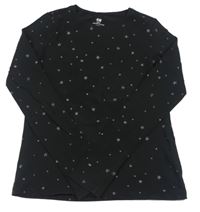 Černé triko s hvězdičkami H&M
