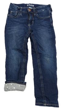 Tmavomodré podšité slim fit rifle zn. H&M