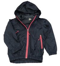 Tmavomodro-růžová funkční šusťáková nepromokavá bunda s kapucí Crane