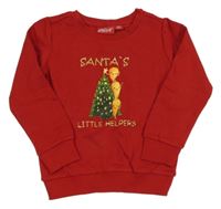 Červená vánoční mikina se stromkem Alive 