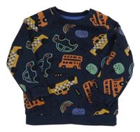 Tmavomodrá mikina s auty F&F