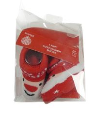 Nové - Červené ponožky se Santou Dunnes vel. 15-18