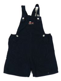 Tmavomodré manšestrové podšité laclové kraťasy Thomas Bown