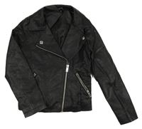 Černý koženkový crop křivák George 