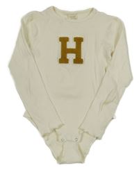 Smetanové žebrované body s písmenkem Zara 