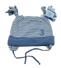 Nové - Modro-světlemodrá pruhovaná fleecová čepice Strerntaler