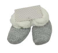 Nové - Šedé pletené zateplené domácí bačkory M&S vel. 17