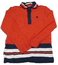 Červené polo triko s proužky Jasper Conran