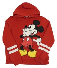 Červená mikina s Mickeym a kapucí H&M