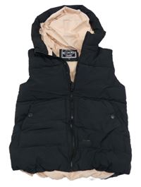 Černá šusťáková zateplená vesta s kapucí C&A vel. 176