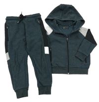 2set - Modrošedo-černá propínací mikina + tepláky Next 