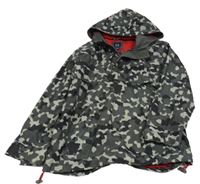 Šedo-khaki-černá vzorovaná army jarní bunda s kapucí GAP