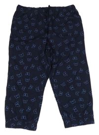 Tmavomodré plátěné capri kalhoty Yigga 