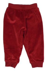 Červené sametové kalhoty s nápisem z flitrů George