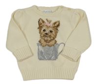 Smetanový svetr s pejskem Ralph Lauren