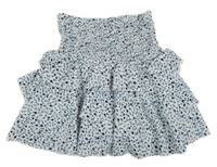 Bílá vrstvená květovaná sukně Zara
