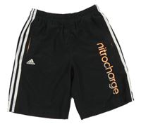 Černé plážové kraťasy s logem Adidas