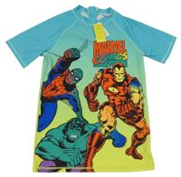 Nové - Tyrkysovo-limetkové UV tričko Marvel