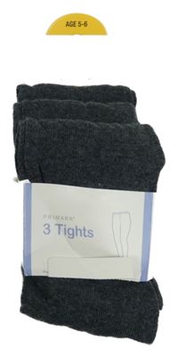 Nové - 3pack - Tmavošedé punčocháče Primark