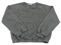 Šedá šisovaná oversize crop mikina PRIMARK