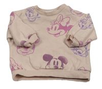 Světlerůžová oversize mikina s Minnie a Daisy Disney
