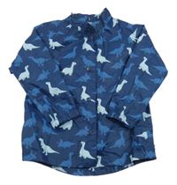 Tmavomodrá šusťáková nepromokavá bunda s dinosaury Tchibo