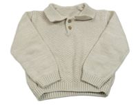 Světlebéžový melírovaný vzorovaný svetr s límečkem Nutmeg