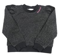 Černo-stříbrná melírovaná mikina s nápisem shoeby