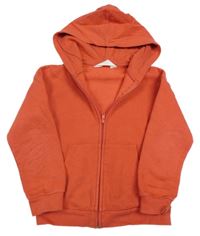 Tmavooranžová propínací mikina s kapucí H&M