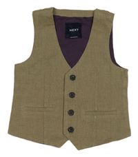 Kávová melírovaná slavnostní vesta Next