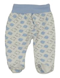 Bílo-modré polodupky s ptáčky 