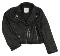 Černý koženkový jarní crop křivák RIVER ISLAND