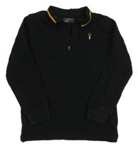 Černé mikinotriko s nášivkou a límečkem Next