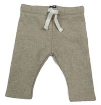 Béžovo-šedé melírované žebrované úpletové kalhoty KIABI