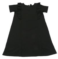 Černé vzorované šaty s volánky Y.F.K.