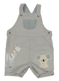 Světlešedé plátěné laclové kraťasy se zvířátky Nutmeg