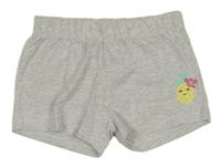 Světlešedé melírované kraťasy s ananasem Kids