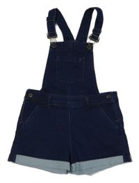 Tmavomodré teplákové riflové laclové kraťasy lupilu