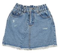 Modrá plísňová paper bag riflová sukně s prošoupáním Denim Co.