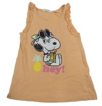 Světleoranžový top s Peanuts a kanýrky H&M