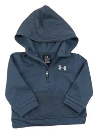 Tmavošedá funkční sportovní mikina s logem a kapsou a kapucí UNDER ARMOUR