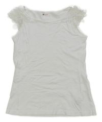 Bílý top s krajkovými volánky H&M